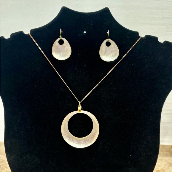 Alexis Bittar Lucite Necklace and Earrings Jewelry set